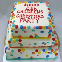 Corporate Cake - 3 Tier Buttercream with Rainbow Dots (D, V)